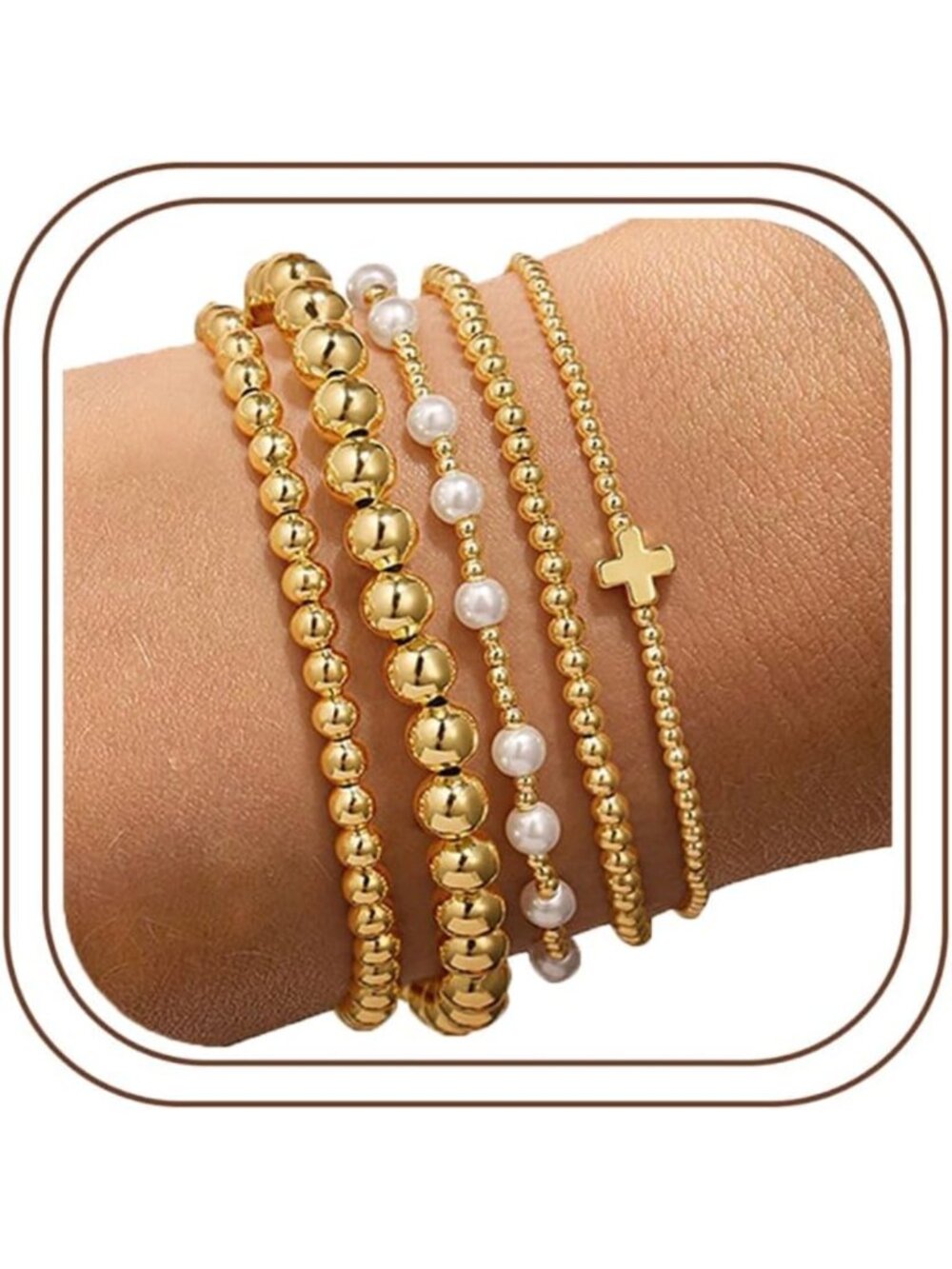 Elegant Gold Beaded Bracelet for Women & Teens | Stylish Gold Plated Jewelry